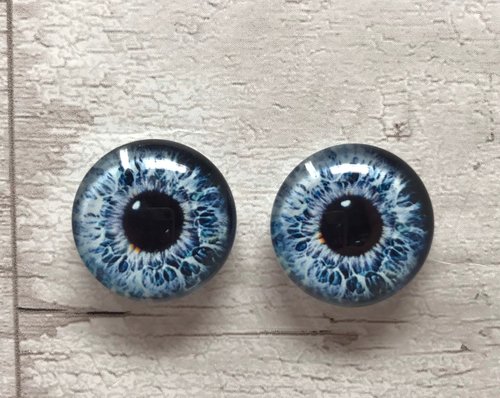 Blue glass eye cabochons in sizes 6mm to 40mm dragon eyes cat iris (362)