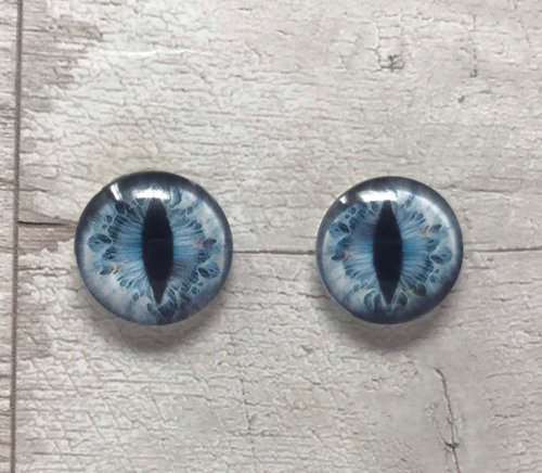 Blue glass eye cabochons in sizes 6mm to 40mm dragon eyes cat iris (032)