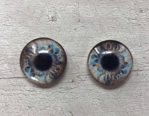 Pair of realistic glass eye cabochons in sizes 6mm to 20mm realistic dragon eyes cat iris (339)