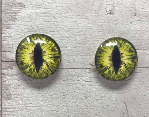 Glass eye cabochons in sizes 6mm to 40mm dragon eyes cat iris snake eyes reptile (008)