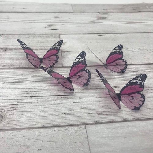 Butterfly wings - pink and black acetate butterfly wings