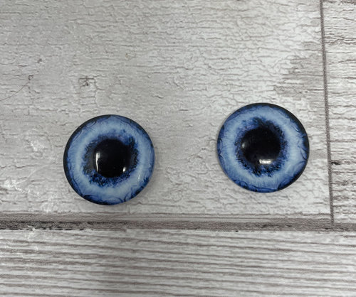 Blue Glass eye cabochons in sizes 6mm to 40mm dragon eyes dog  wolf iris (489)