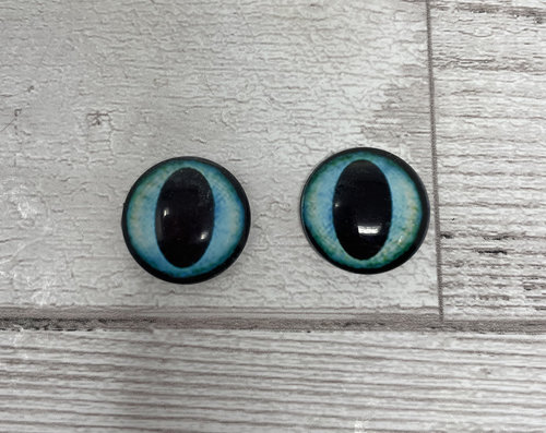 Blue glass eye cabochons in sizes 6mm to 40mm dragon eyes cat iris (512)