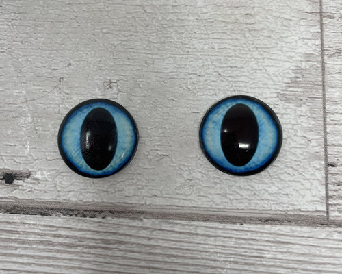 Blue glass eye cabochons in sizes 6mm to 40mm dragon eyes cat iris (509)