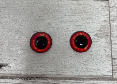 Red glass eye cabochons in sizes 6mm to 40mm human bird animal zombie eyes (501)