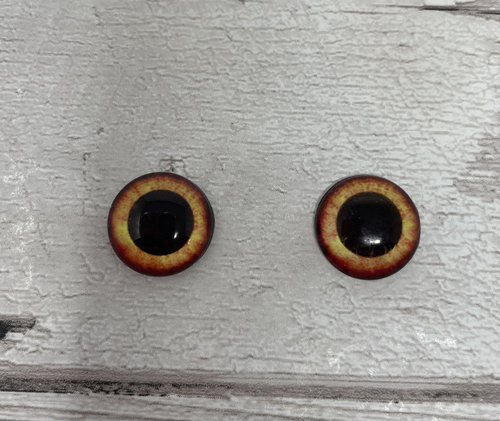 Orange glass eye cabochons in sizes 6mm to 40mm human bird animal zombie eyes (498)