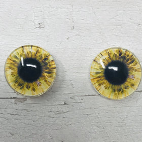 Yellow/gold Glass eye cabochons in sizes 6mm to 40mm human eyes monster iris fairy fantasy creature animal eyes (096)