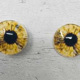 Yellow/gold Glass eye cabochons in sizes 6mm to 40mm human eyes monster iris fairy fantasy creature animal eyes (094)