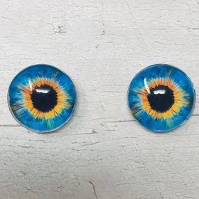 Blue Glass eye cabochons in sizes 6mm to 40mm human eyes monster iris fairy fantasy creature animal eyes (083)
