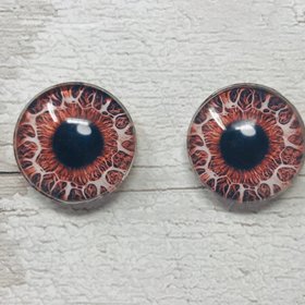 Red Glass eye cabochons in sizes 6mm to 40mm human eyes monster iris snake lizard reptile fantasy creature animal eyes (072)