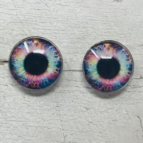 Rainbow Glass eye cabochons in sizes 6mm to 40mm human eyes unicorn iris fairy fantasy creature animal eyes (049)