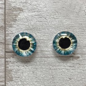 Blue  glass eye cabochons in sizes 8mm to 40mm animal eyes human iris (131)