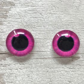 Pink glass eye cabochons large pupil in sizes 8mm to 40mm animal eyes human iris (143)