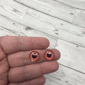 Red glass eye cabochons in sizes 8mm to 40mm animal eyes human iris (139)