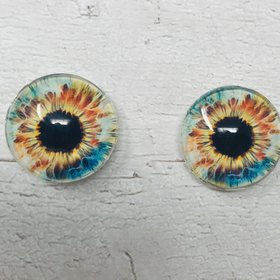 Green and yellow Glass eye cabochons in sizes 6mm to 40mm human eyes monster iris fairy fantasy creature animal eyes (092)