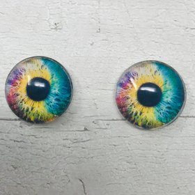 Rainbow Glass eye cabochons in sizes 6mm to 40mm human eyes unicorn iris fairy fantasy creature animal eyes (057)