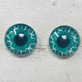 Green Glass eye cabochons in sizes 6mm to 40mm human eyes monster iris frog toad fantasy creature animal eyes (071)
