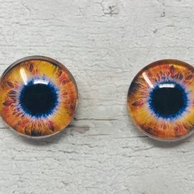 Orange/brown Glass eye cabochons in sizes 6mm to 40mm human eyes monster iris fairy fantasy creature animal eyes (064)