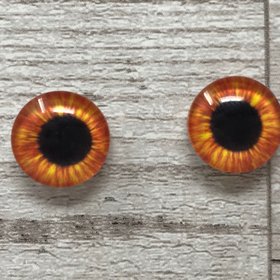 Orange glass eye cabochons in sizes 8mm to 40mm animal eyes human iris (133)