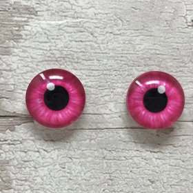 Pink glass eye cabochons in sizes 8mm to 40mm animal eyes human iris (126)