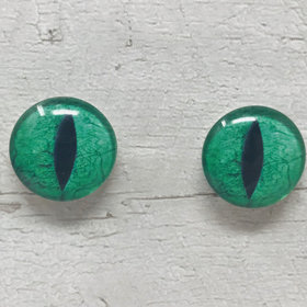 Green Glass eye cabochons in sizes 6mm to 40mm dragon cat eyes monster iris lizard fantasy creature animal eyes (109)
