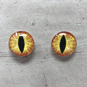 Orange glass eye cabochons in sizes 6mm to 40mm animal eyes dragon eyes fantasy (150)