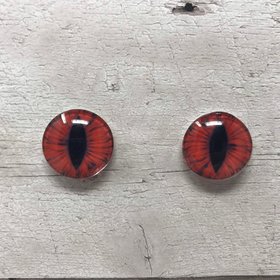 Red glass eye cabochons in sizes 6mm to 40mm animal eyes dragon eyes fantasy (163)
