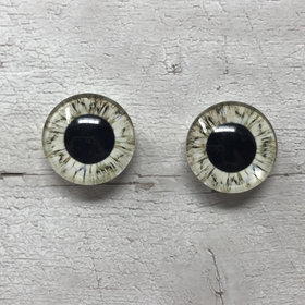 Pair of glass eye cabochons in sizes 6mm to 40mm dragon eyes cat fox iris (181)