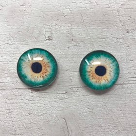 Pair of realistic glass eye cabochons in sizes 6mm to 20mm realistic dragon eyes cat iris (337)