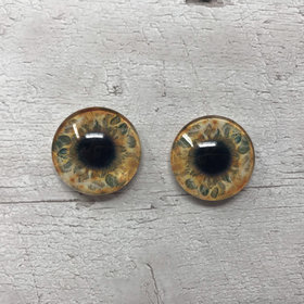 Pair of realistic glass eye cabochons in sizes 6mm to 20mm realistic dragon eyes cat iris (350)