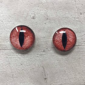 Red glass eye cabochons in sizes 6mm to 40mm animal eyes dragon eyes fantasy (158)