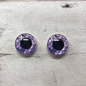 Pair of glass eye cabochons in sizes 6mm to 40mm dragon eyes cat fox iris (180)