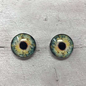 Pair of realistic glass eye cabochons in sizes 6mm to 20mm realistic dragon eyes cat iris (330)
