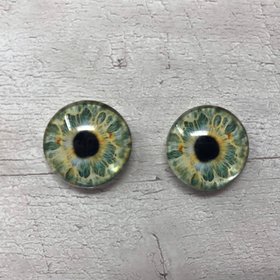Pair of realistic glass eye cabochons in sizes 6mm to 20mm realistic dragon eyes cat iris (355)