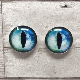 Blue glass eye cabochons in sizes 6mm to 40mm dragon eyes cat iris (cc3)