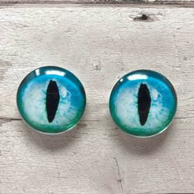 Blue glass eye cabochons in sizes 6mm to 40mm dragon eyes cat iris (cc4)