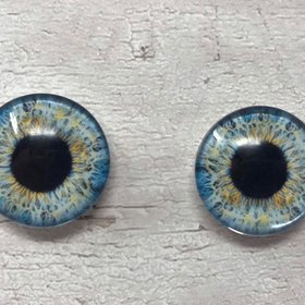 Pair of glass eye cabochons in sizes 6mm to 20mm realistic dragon eyes cat iris (326)