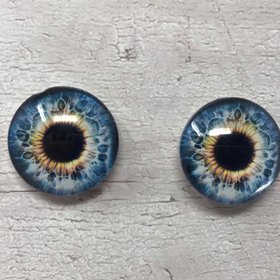 Pair of realistic glass eye cabochons in sizes 6mm to 20mm realistic dragon eyes cat iris (331)