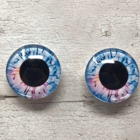 Pair of glass eye cabochons in sizes 6mm to 40mm dragon eyes cat fox iris (172)
