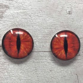 Dark Red glass eye cabochons in sizes 6mm to 40mm dragon eyes cat iris (017)