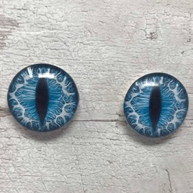 Blue glass eye cabochons in sizes 6mm to 40mm dragon eyes cat iris (028)