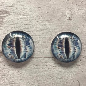 Blue glass eye cabochons in sizes 6mm to 40mm dragon eyes cat iris (037)