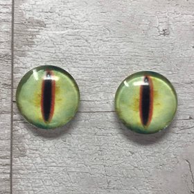 Green glass eye cabochons in sizes 6mm to 40mm dragon eyes cat snake boa python iris (038)