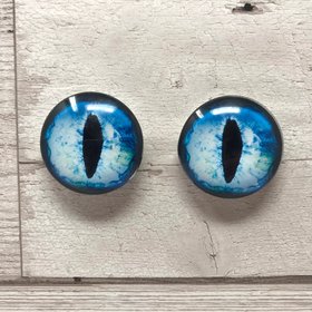 Blue glass eye cabochons in sizes 6mm to 40mm dragon eyes cat iris (cc2)