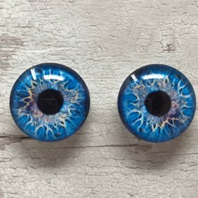 Blue glass eye cabochons in sizes 6mm to 40mm dragon eyes cat iris (361)