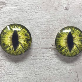 Glass eye cabochons in sizes 6mm to 40mm dragon eyes cat iris snake eyes reptile (008)