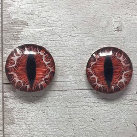 Red glass eye cabochons in sizes 6mm to 40mm dragon eyes cat iris (027)