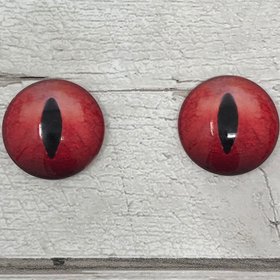 Red glass eye cabochons in sizes 6mm to 20mm dragon eyes cat iris (375)
