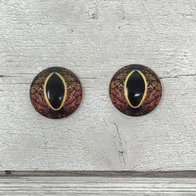 Brown glass eye cabochons in sizes 6mm to 20mm dragon eyes fish reptile iris (380)