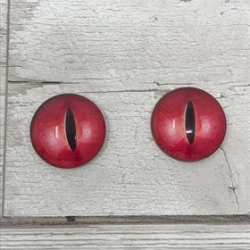 Red Glass eye cabochons in sizes 6mm to 20mm dragon eyes fish reptile lizard iris (393)